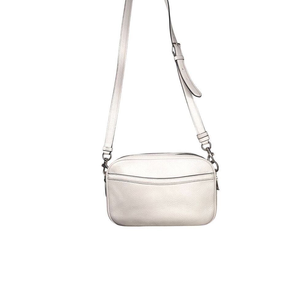Coach Jess Crossbody Bag White Pebbled Leather F39856 Zip Top Classic - Picture 5 of 14